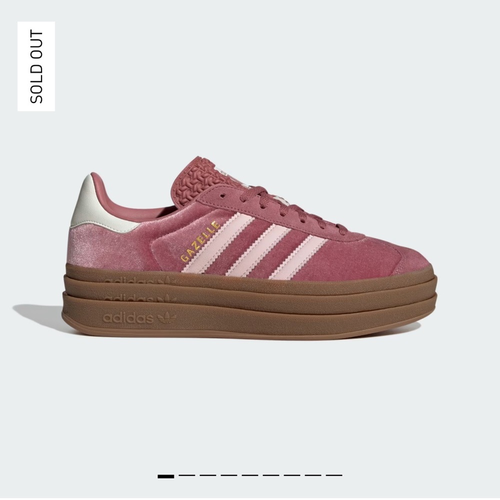 NWOT Adidas Gazelle Bold Women’s Sneaker Crimson Pink Velvet